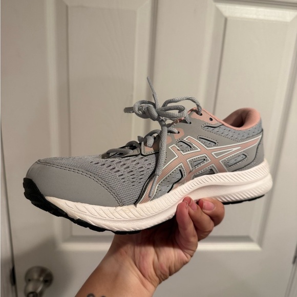 Asics Gray and Pink Athletic Shoes for Running - Picture 3 of 6